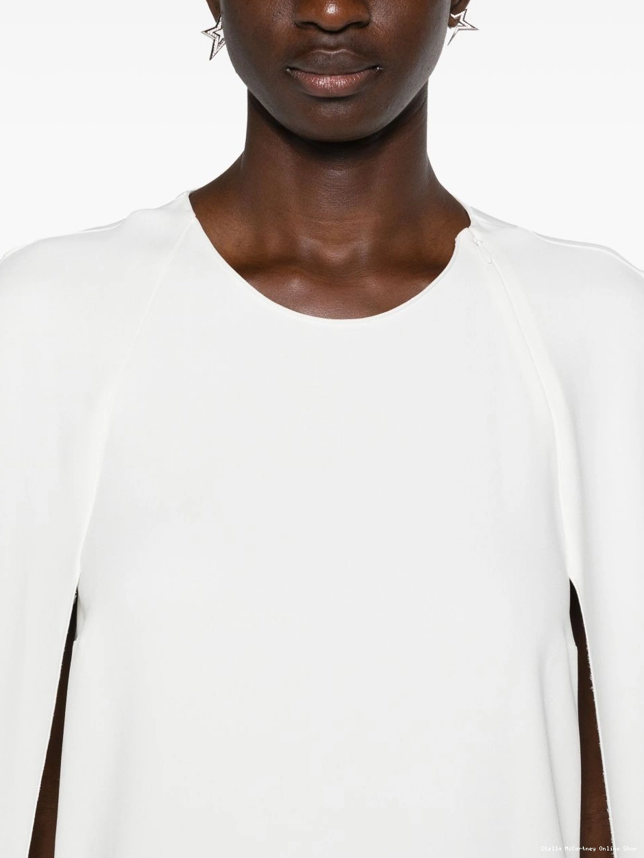 Affordable crepe McCartney dress cape Women Stella crew-neck 0806